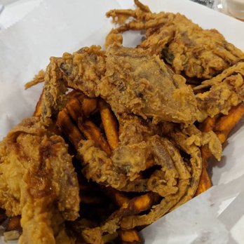 Cap't Loui - Soft shell crab basked with sweat potato fries! - Seafood Near Me - Braintree, Massachusetts Cap't Loui - Soft shell crab basked with sweat potato fries! - Seafood Near Me - Braintree, Massachusetts