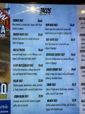Menu photo 1 El Rey Taqueria Houston, TX