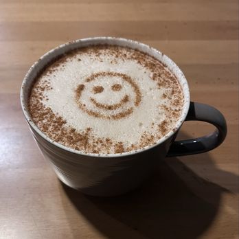 The Bean & Biscuit - A chi tea latte with a surprise smiley face made out of cinnamon. It was delicious! - Coffee & Tea Near Me - Greencastle, Pennsylvania The Bean & Biscuit - A chi tea latte with a surprise smiley face made out of cinnamon. It was delicious! - Coffee & Tea Near Me - Greencastle, Pennsylvania