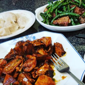 Home Taste - Eggplant and pork, pork dumplings, spare ribs and green beans.  Pork buns not pictured. - Chinese Near Me - Buffalo, New York