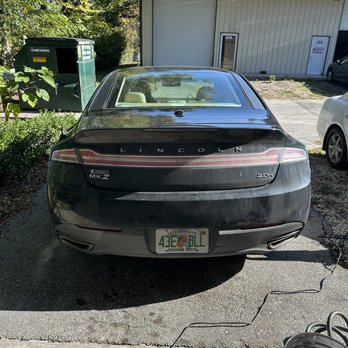 Central FL Auto Detailing - Before- Back View- Lincoln MKZ Hybrid - Auto Detailing Near Me