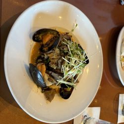 Banks' Seafood Kitchen and Raw Bar - Halibut and mussel fish pot