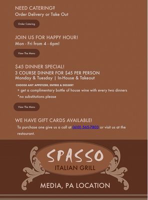 Menu photo 3 Spasso Italian Grill Media, PA Menu photo 3 Spasso Italian Grill Media, PA
