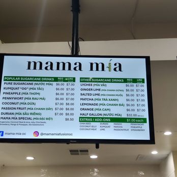 Mama Mia Fusion OC - Menu 1 - Juice Bars & Smoothies Near Me - Westminster, California Mama Mia Fusion OC - Menu 1 - Juice Bars & Smoothies Near Me - Westminster, California