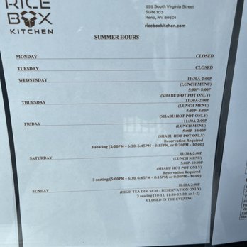 Rice Box Kitchen - Hours - Asian Fusion Near Me - Reno, Nevada