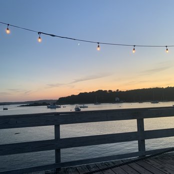 The Contented Sole - View from outside seating - Seafood Near Me - New Harbor, Maine