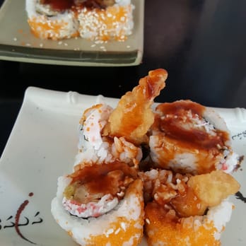 Nami Sushi - Summer roll (spicy crab) and Phoenix in background (soft-shell crab) - Sushi Bars Near Me - Davis, California Nami Sushi - Summer roll (spicy crab) and Phoenix in background (soft-shell crab) - Sushi Bars Near Me - Davis, California