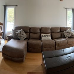 La-Z-Boy Furniture Galleries - Recycled leather sectional.