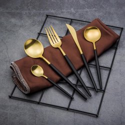 Rebel Party Rentals - Hampton Black/Gold Flatware