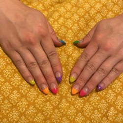 Top Nails - This is what I got. Didn't even clean the top to make straight lines and bubbles all throughout.