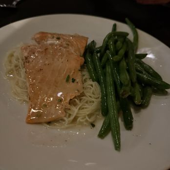 Ambrosia - My friend's salmon dinner. She said it was 'ok'. - Italian Near Me - Indianapolis, Indiana