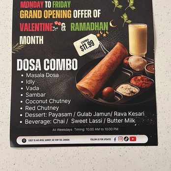 Mr & Mrs Sambar Kitchen - Ramadan special menu- vegetarian - Indian Near Me - Surrey, British Columbia Mr & Mrs Sambar Kitchen - Ramadan special menu- vegetarian - Indian Near Me - Surrey, British Columbia