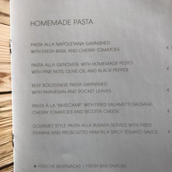 Basecamp Sankt Anton - Pasta menu - Bars Near Me - Sankt Anton am Arlberg, 7 Basecamp Sankt Anton - Pasta menu - Bars Near Me - Sankt Anton am Arlberg, 7