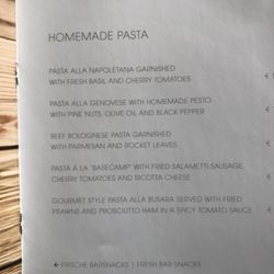 Basecamp Sankt Anton - Pasta menu