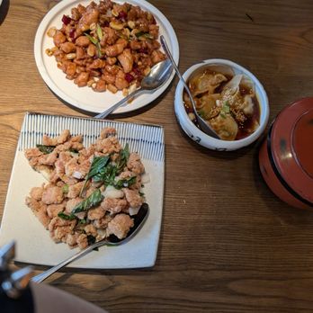 Mala Sichuan Bistro - basil chicken, kung Pao chicken, chili dumplings, rice - Szechuan Near Me - Katy, Texas
