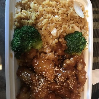 Mr Shu - Sesame chicken with chicken fried rice - Sushi Bars Near Me - North Arlington, New Jersey