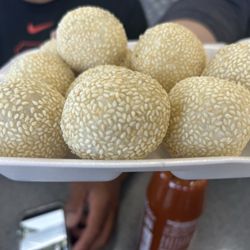 Sun's Wok Mongolian Bbq - 5/20/26 My friend ordered fresh sesame balls-- piping hot, solid choice