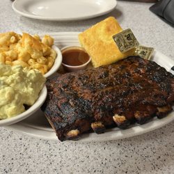 Sting Ray's Restaurant - 1/2 slab of Ribs, Mac & Cheese, Potato Salad, Cornbread