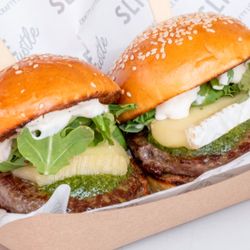 Slide Hustle Nashville - Herbin' Hu$stle Meal: 2 Herbin' Hu$tle sliders served with a side of Disco Fries