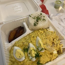Aji de Gallina- absolutely AMAZING! French fries are under the Gallina..