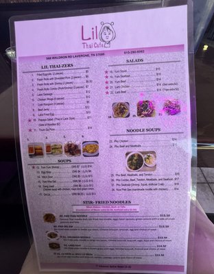 Menu photo 2 Lil Thai Cafe La Vergne, TN Menu photo 2 Lil Thai Cafe La Vergne, TN