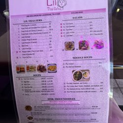 Lil Thai Cafe - Menu