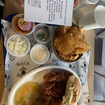 Kjun - Chicken Sando and Honey Butter Chips (with instructions) - Korean Near Me - New York, New York Kjun - Chicken Sando and Honey Butter Chips (with instructions) - Korean Near Me - New York, New York