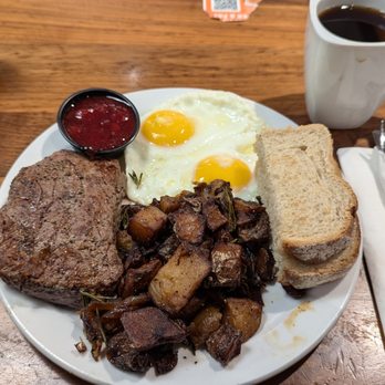 Matt's Big Breakfast - Steak & eggs with sourdough toast and coffee - Breakfast & Brunch Near Me - Phoenix, Arizona Matt's Big Breakfast - Steak & eggs with sourdough toast and coffee - Breakfast & Brunch Near Me - Phoenix, Arizona