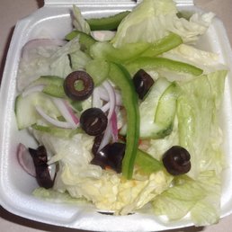 "Salad" that came w/ the chicken parm dinner at Sergio's Pizza in Bristol, CT.