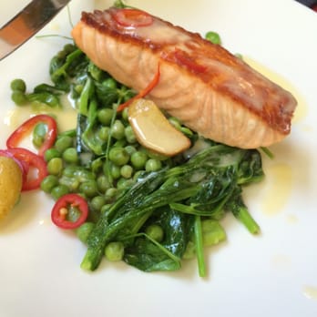 Michael's Restaurant - Salmon with pea tendrils (maybe their best menu) - New American Near Me - Santa Monica, California Michael's Restaurant - Salmon with pea tendrils (maybe their best menu) - New American Near Me - Santa Monica, California