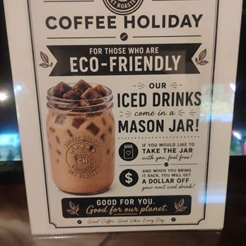 Coffee Holiday - Mason jar drink sign - Coffee & Tea Near Me - North Tonawanda, New York