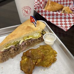 Cuban sandwich, guava cheese pastelitos, plantains