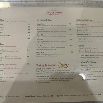Uncle Fung Coffee Stall - Menu - 4/2026 - Coffee & Tea Near Me - Alhambra, California Uncle Fung Coffee Stall - Menu - 4/2026 - Coffee & Tea Near Me - Alhambra, California