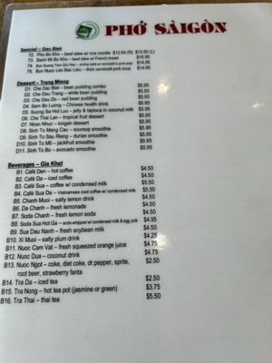 Menu photo 2 Pho Saigon Austin, TX