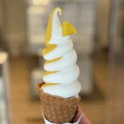 Butter Baker - mango lassi twist waffle cone