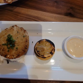Seasons 52 - Crab cake with charred lemon starter - yummy! - New American Near Me - San Antonio, Texas Seasons 52 - Crab cake with charred lemon starter - yummy! - New American Near Me - San Antonio, Texas