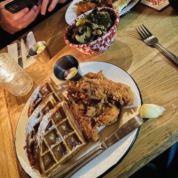 Sweet Chick - Chicken & Waffles and brussel sprouts - Southern Near Me - New York, New York Sweet Chick - Chicken & Waffles and brussel sprouts - Southern Near Me - New York, New York