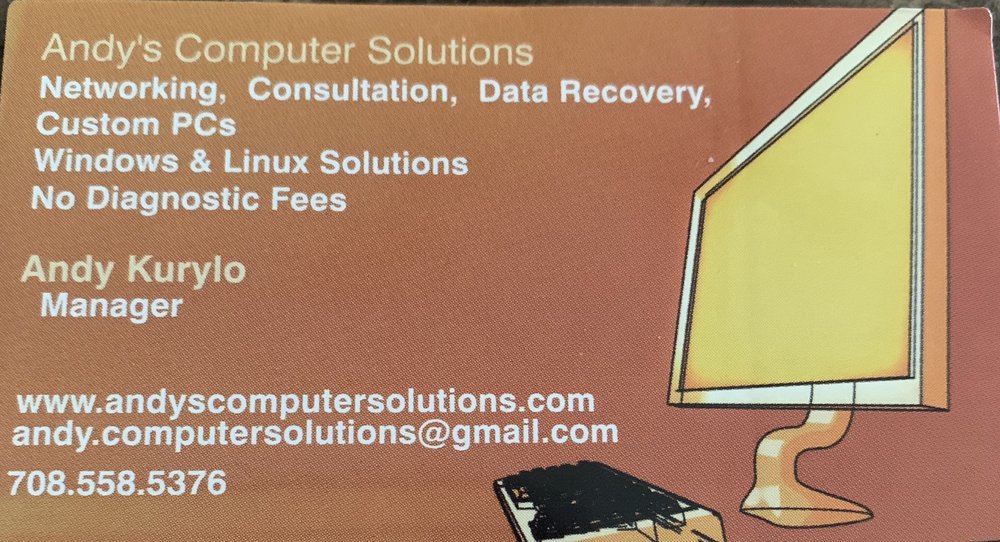 ANDY’S COMPUTER SOLUTIONS Updated October 2024 Joliet, Illinois