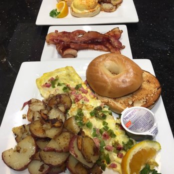 Keke's Breakfast Cafe - Western omelette with hone fries and a toasted bagel with cream cheese instead of toast for an up charge - Breakfast & Brunch Near Me - Boca Raton, Florida Keke's Breakfast Cafe - Western omelette with hone fries and a toasted bagel with cream cheese instead of toast for an up charge - Breakfast & Brunch Near Me - Boca Raton, Florida