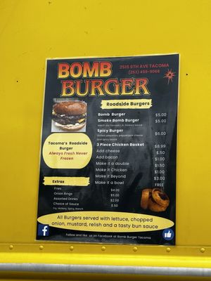 Menu photo 1 Bomb Burger Tacoma Tacoma, WA Menu photo 1 Bomb Burger Tacoma Tacoma, WA