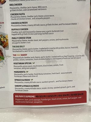 Menu photo 5 Papa's Pizza Galveston, TX