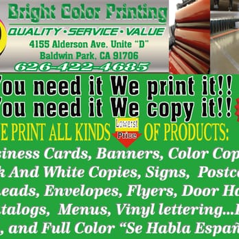 Bright Color Printing Business Card Banners Copies Signs