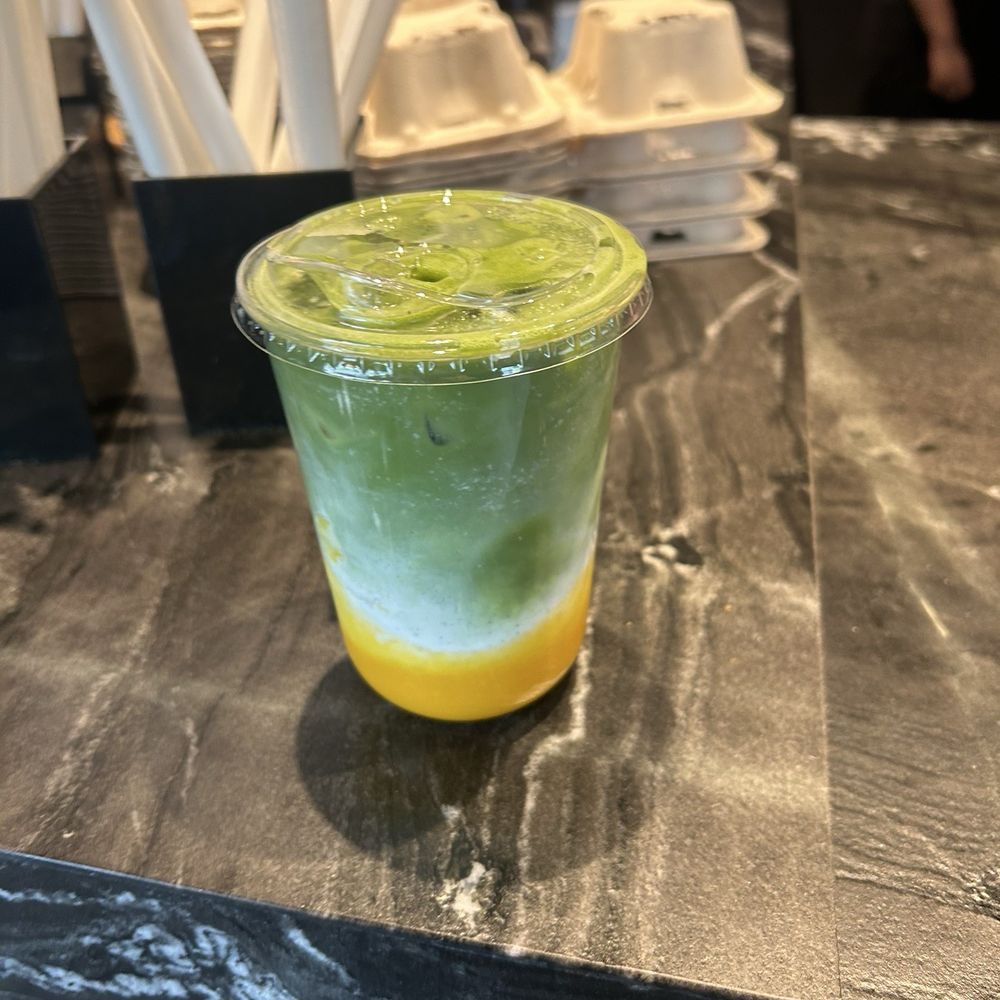 Not As Bitter - mango matcha Latte - Coffee & Tea Near Me - New York, New York Not As Bitter - mango matcha Latte - Coffee & Tea Near Me - New York, New York