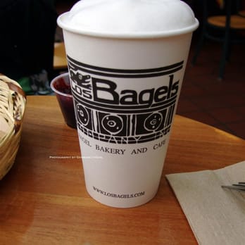 Los Bagels - Latte with whipped cream. - Bakeries Near Me - Arcata, California