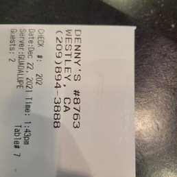 Server info, and location to prove I was there! Great employee, you can tell they take their job seriously! 5