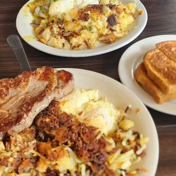 Carolyn's Cafe - Steak and eggs, toast, and poached eggs with hashbrowns - Breakfast & Brunch Near Me - Redlands, California Carolyn's Cafe - Steak and eggs, toast, and poached eggs with hashbrowns - Breakfast & Brunch Near Me - Redlands, California