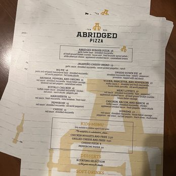 Abridged Beer - Menu - Burgers Near Me - Knoxville, Tennessee Abridged Beer - Menu - Burgers Near Me - Knoxville, Tennessee