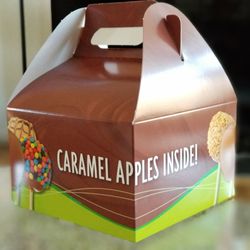 Rocky Mountain Chocolate Factory - 4 caramel apples in a carry box