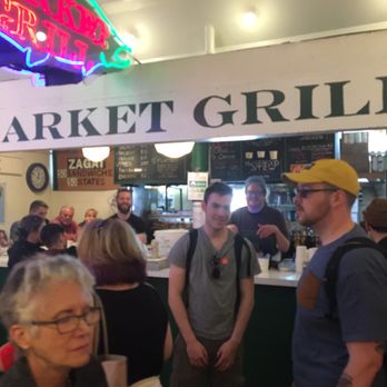 Market Grill - Drew making magic in the grill. Andrew running the front - smooth. - Seafood Near Me - Seattle, Washington Market Grill - Drew making magic in the grill. Andrew running the front - smooth. - Seafood Near Me - Seattle, Washington