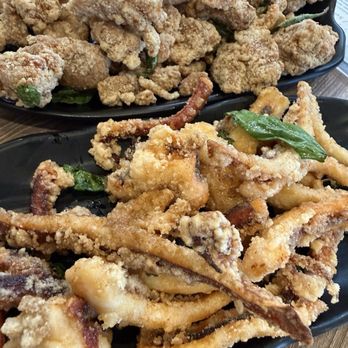 Dago Bento House - Popcorn chicken and squid (5/5) - Noodles Near Me - Chino Hills, California Dago Bento House - Popcorn chicken and squid (5/5) - Noodles Near Me - Chino Hills, California